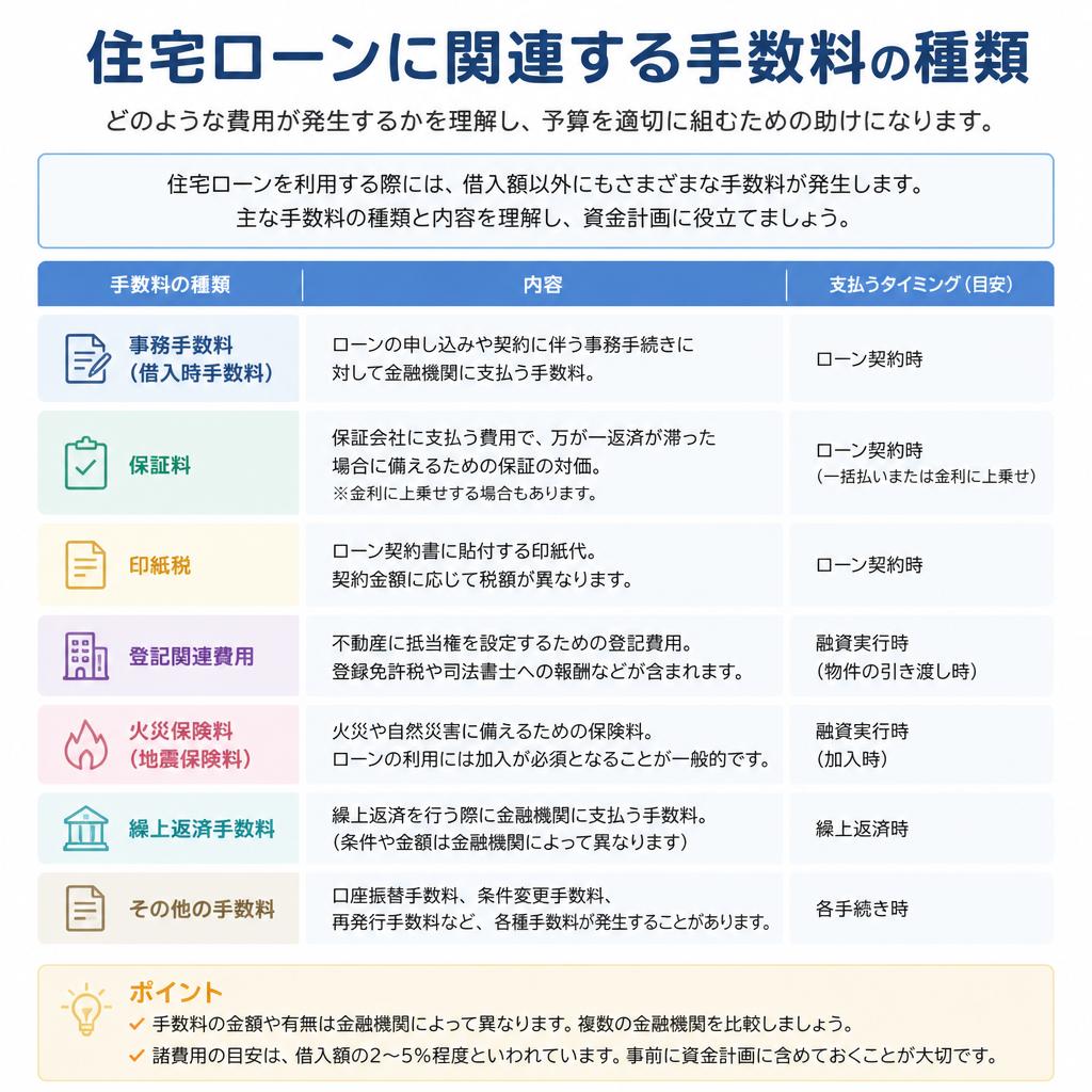 手数料の種類と注意点