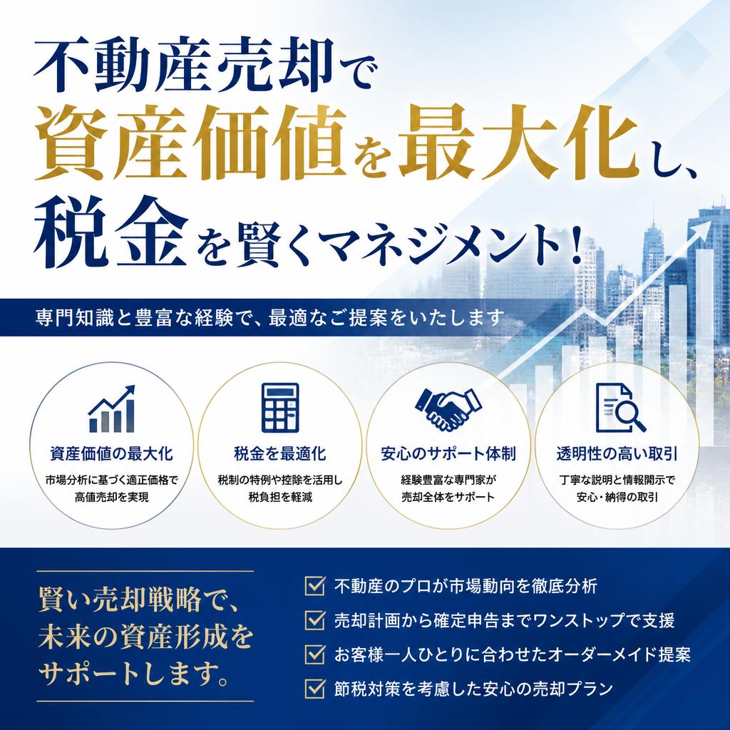 不動産売却で資産価値を最大化し、税金を賢くマネジメント！